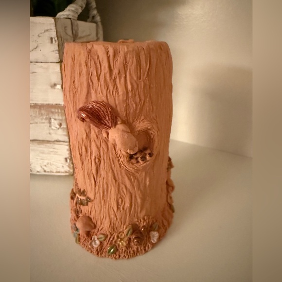 JUNE SEARS POTTERY TREE DESIGN CLAY VASE SQUIRREL MOUSE RABBIT BIRD Vintage - Picture 2 of 13
